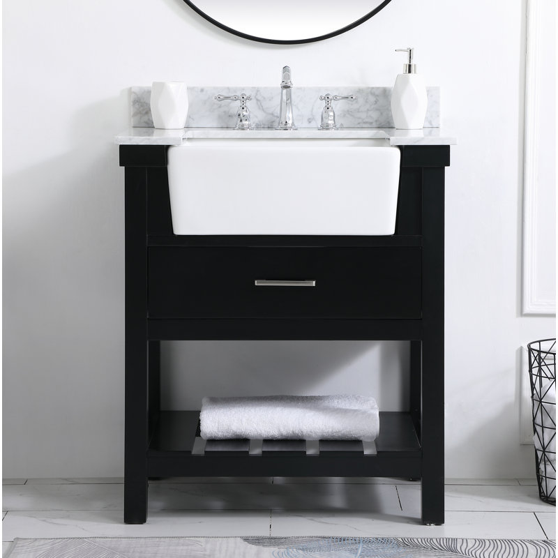 Meuble-lavabo simple 30 po Pelaghia, Noir, noir, noir, noir