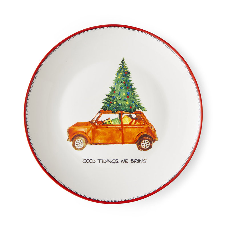 8" Christmas Doodles Plates, Set of 4