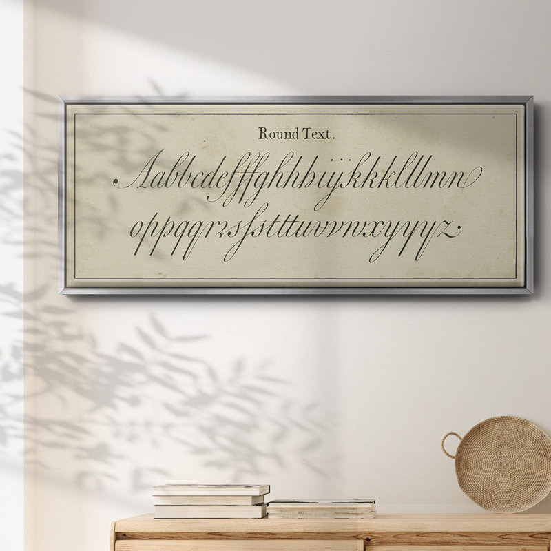 Manuscript Sampler II- Framed Canvas, 12" H x 30" W