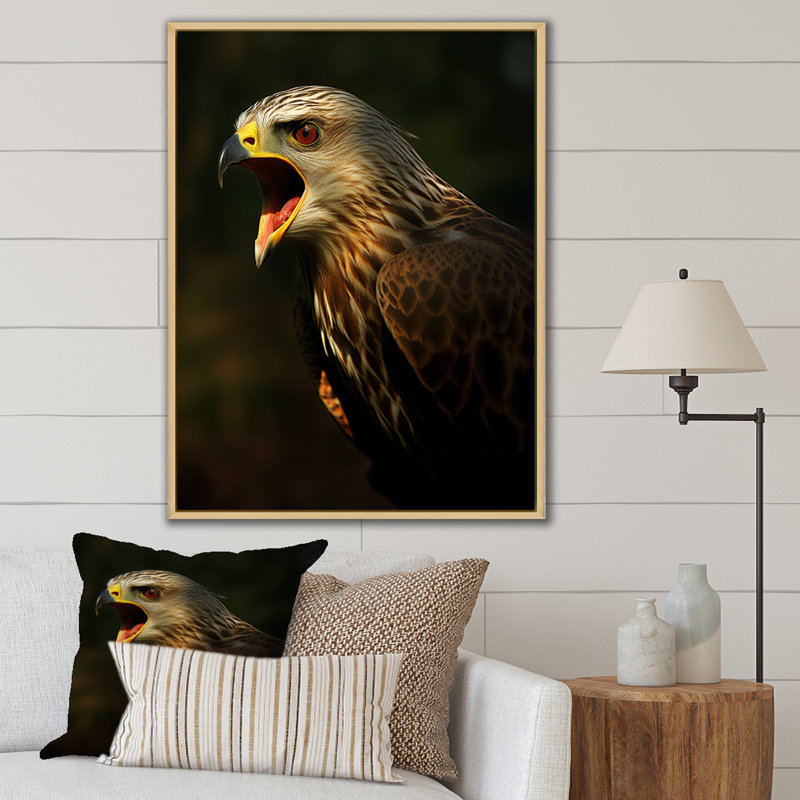 Portrait d'un aigle, photographie de la nature, H 32 po x l 16 po x P 1 po, Cadre naturel flottant
