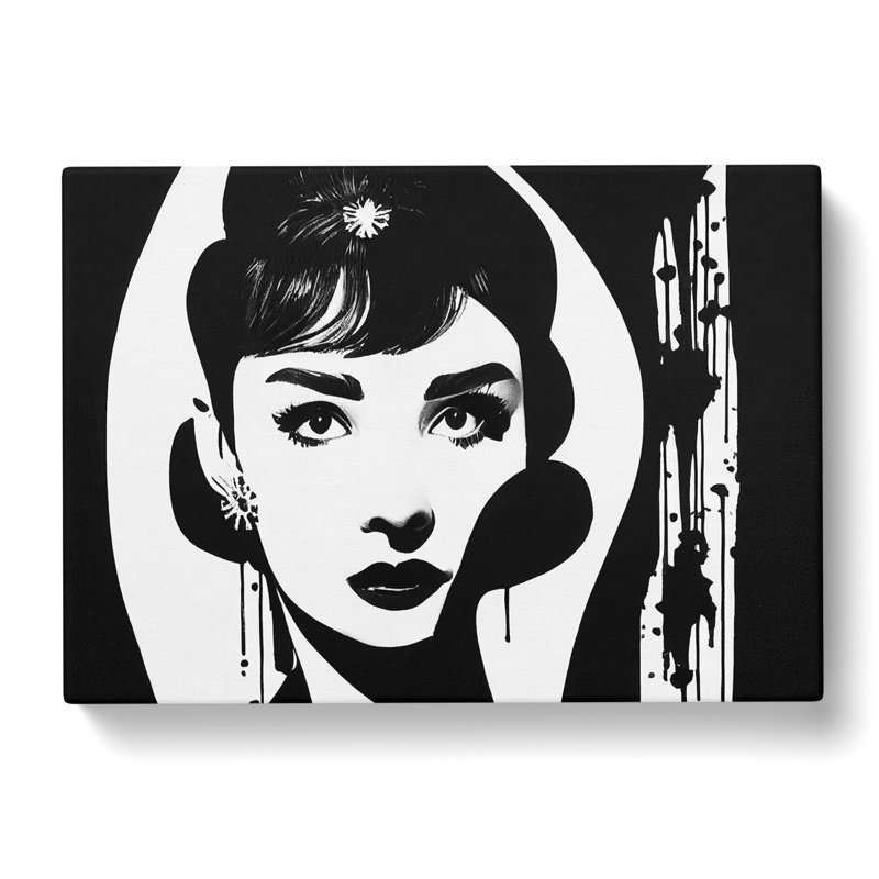 Audrey Hepburn Monochrome Vol.3 - Wrapped Canvas Print, 40cm H x 60cm W