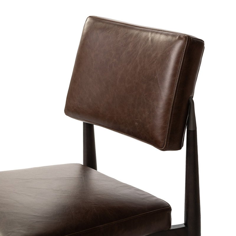 Anton Upholstered Dining Chair, Havana Brown Leather