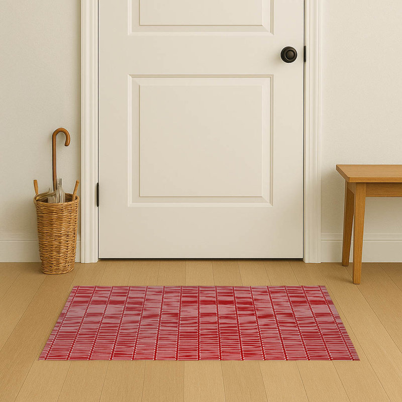 Paillasson intérieur Block Maze, L 60 po x L 84 po, Rouge canneberge