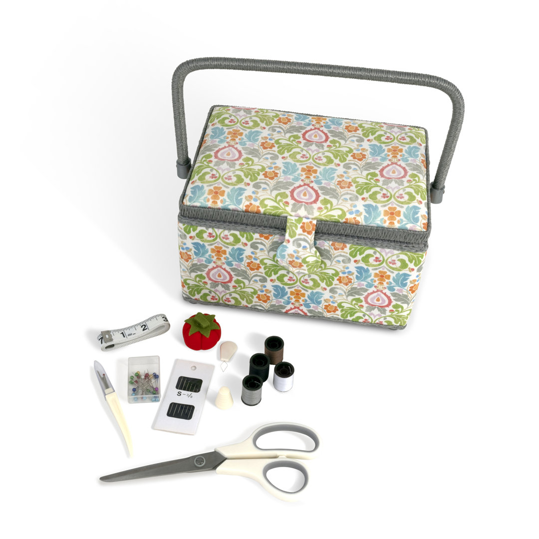 Dritz Medium Sewing Basket Kit Filled with Essential Sewing Supplies Dritz