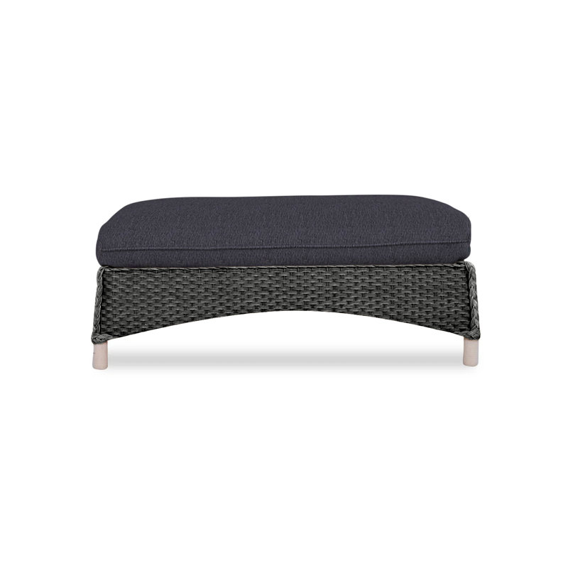 Mandalay Outdoor Ottoman, Rumba Straw, White