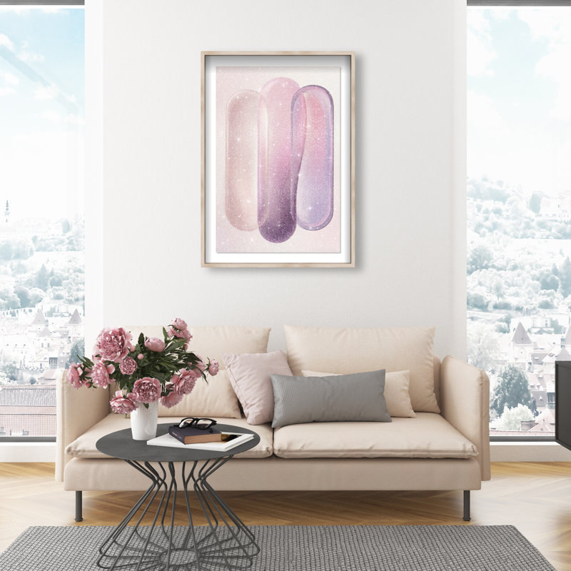 Berry Layers Print by Oliver Gal, 31.5"H x 21.5"W, Natural Oak Shadowbox