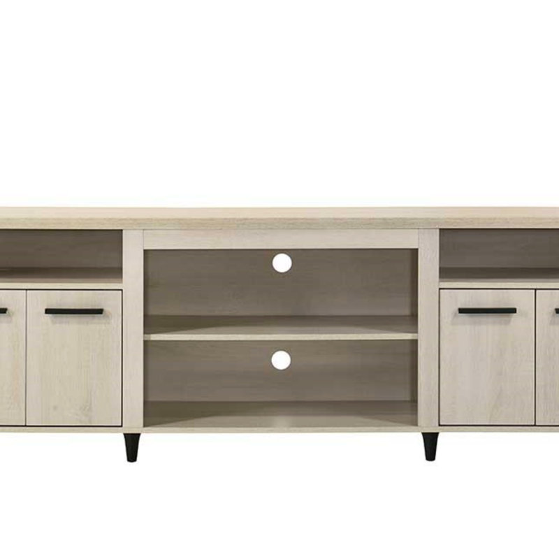 70"W Oak Finish 4-Door TV Stand (TV Stand)