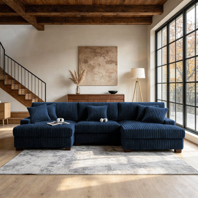 Canapé modulaire rembourré 3 pièces en flanelle de fourrure de lapin avec accoudoirs et coussins décoratifs 3 pièces