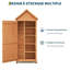 Outdoor Wooden Garden Storage Shed, Narrow Tall Tool Cabinet with 5 Shelves Lockable Door Waterproof Roof, 70.1x45x160.5 cm