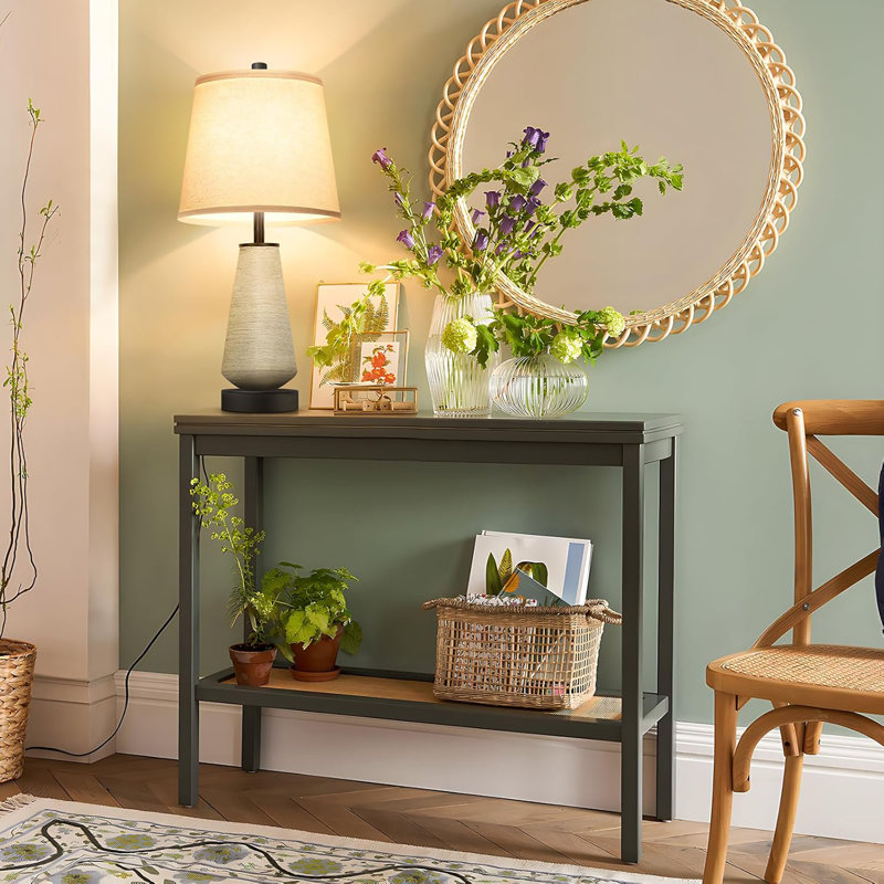 Ensemble de 2 lampes de table en céramique à contrôle tactile, lampe de chevet à intensité variable à 3 voies, lampe de bout avec ports de charge AC USB, lampe de table de chevet rustique de ferme de 22 po pour le salon, la chambre et le bureau à d