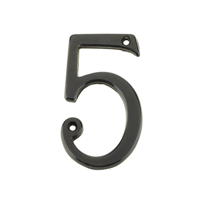 7.5cm H Brass House Number, 5, Dark Bronze