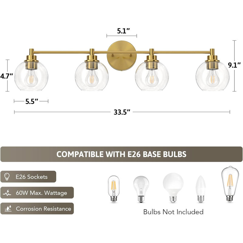 Luminaires de meuble-lavabo 4 lumières 4 lumières