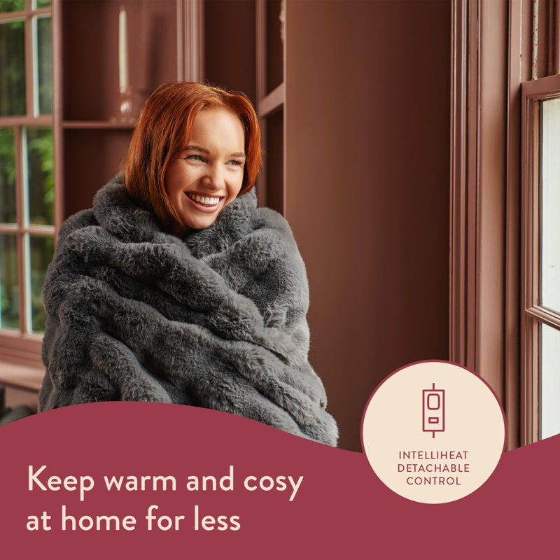 Heated Throw Blanket, Brown