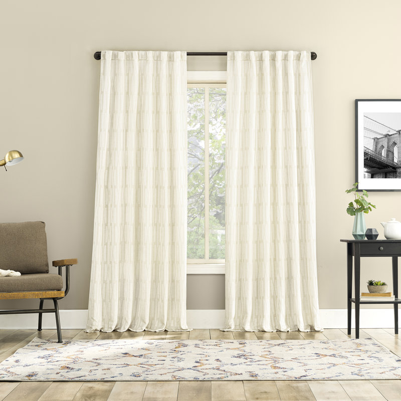 Rideau semi-transparent Dover, Crème, L 52 po x L 63 po