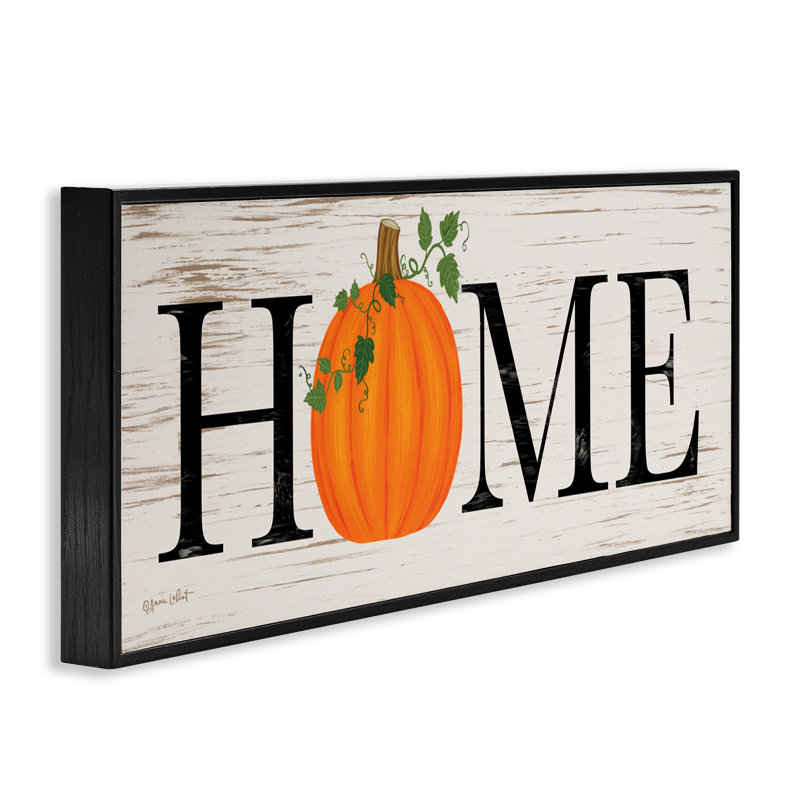 «Rustic Pumpkin Home», giclée encadrée par Annie Lapoint, H 13 po x l 30 po, Giclée encadrée noir minuit