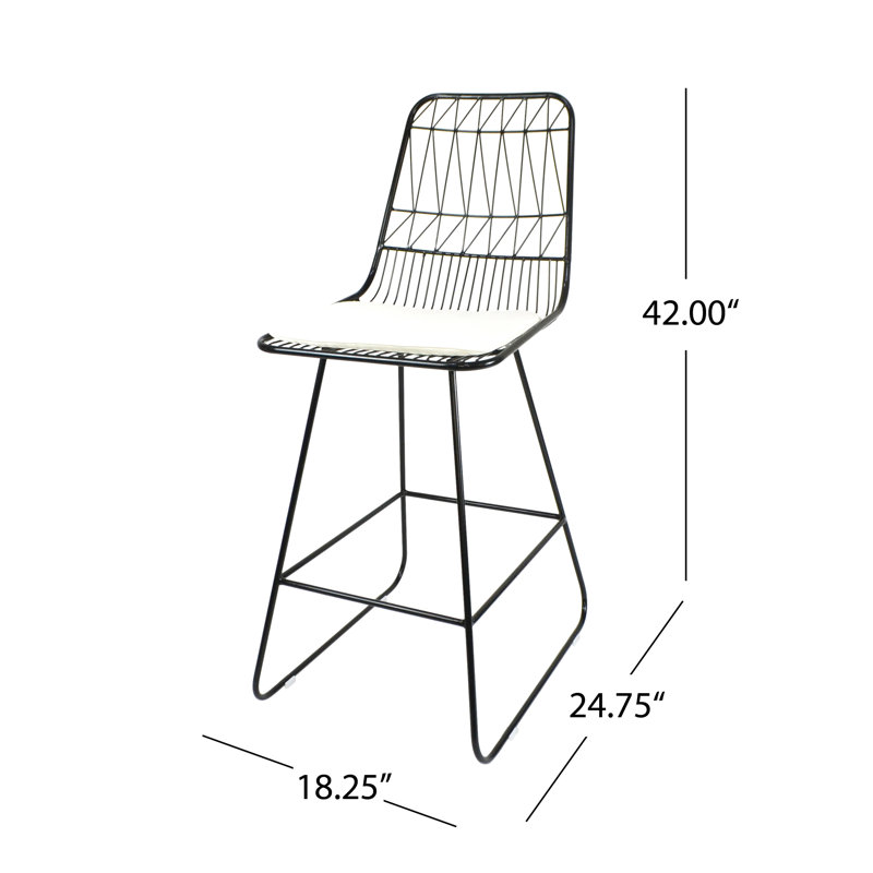 Tabouret de comptoir 26,25 po Dunlop, Noir