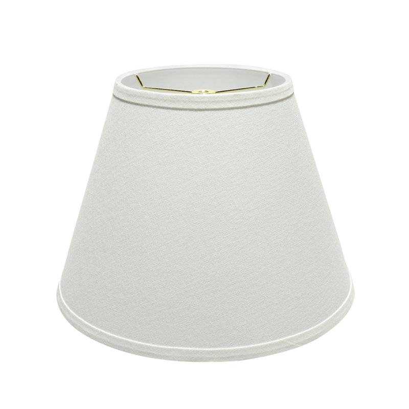 Abat-jour empire en tissu jacquard texturé (araignée), H 9,5 po x l 13 po x P 7 po, Blanc