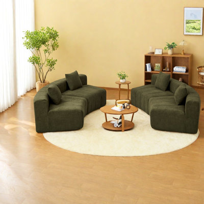 Canapé modulaire courbé vert
