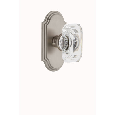 Grandeur Arc Plate Passage with Baguette Crystal Door Knob