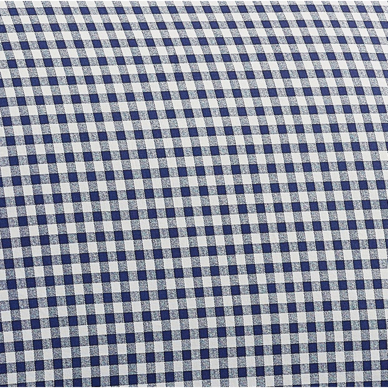 Ensemble de draps en percale 100% coton à densité de tissage 250 fils Gingham, Bleu marine