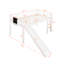 Lit mezzanine simple blanc avec escalier et tableau noir - bois massif pour une chambre à coucher élégante, structure en pin, glissade, plaisir