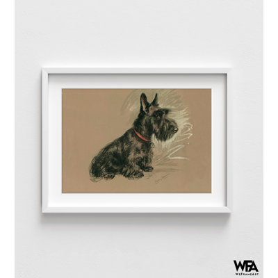 «Scottish Terrier Nanette» par Lucy Dawson, reproduction de portrait de Scottie, idée de cadeau de peinture de terrier Aberdeen, affiche de chien noir