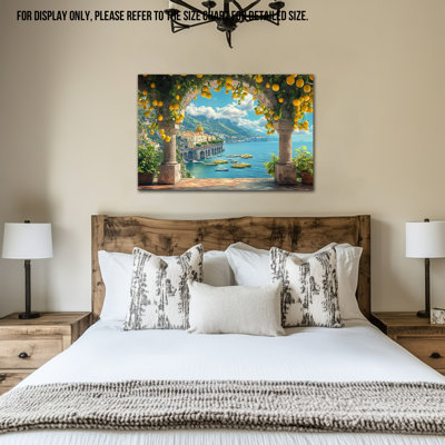 Art mural citron, art mural méditerranéen sur toile, décoration murale de cuisine italienne pour la salle à manger, art mural fruits, affiche de citron, art mural fruits rétro, œuvre d'art pour mur de cuisine, prêt à accrocher 20 po x 30 po
