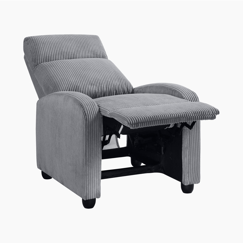  Yailem 27" Modern & Contemporary Corduroy Push Back Reclining Chair with Push-Back Motion, Pocket Coil Seating & Solid Wood Frame