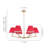 Morvan 6-Light Red Pleated Fabric Chandelier