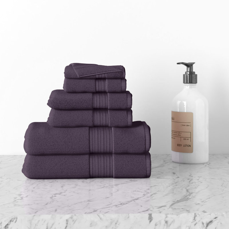 Leone 100% Cotton Plush Mulit-Size Set, Plum