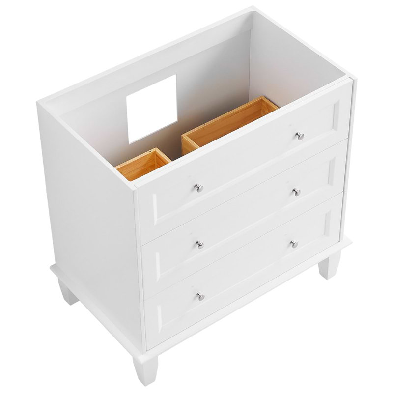 Nora 36" Freestanding Standard Single Bathroom Vanity with Top, White