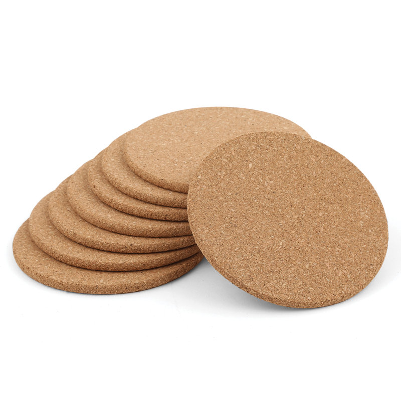 Ensemble de 8 sous-verres en liège naturel