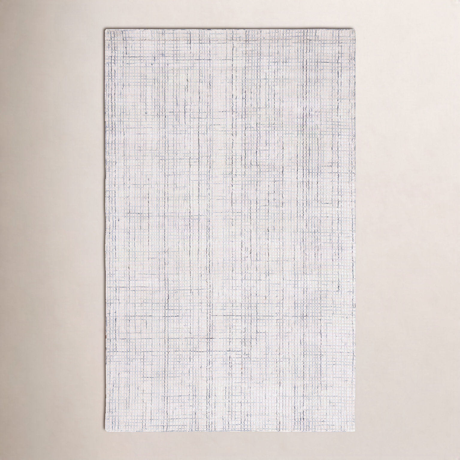 Rowe Ivory Grey Hand-Tufted Abstract Rug, Rectangle 3' x 5'