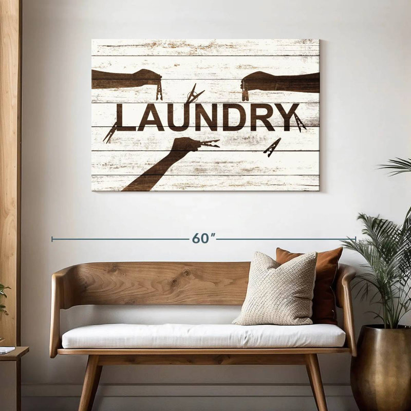 Tergel Rustic Laundry Clothespins, 30" H x 45" W