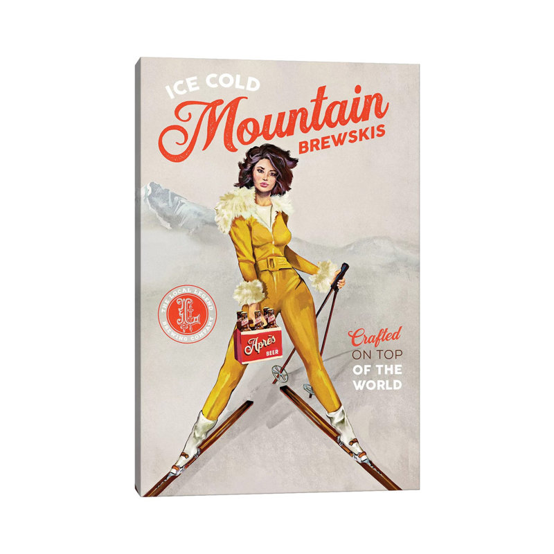 Apres Ski Mountain Brewski - Wrapped Canvas Print, 66.04 cm H x 45.72 cm W x 1.91 cm D