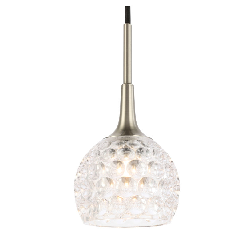Luminaire sphère suspendu 1 lumières simple Jerrie, Mercure, Nickel, Halogène