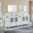 Brescia 96" Double Sink Freestanding Bathroom Vanity with Ceramic Top and Matching Mirrors-33559833