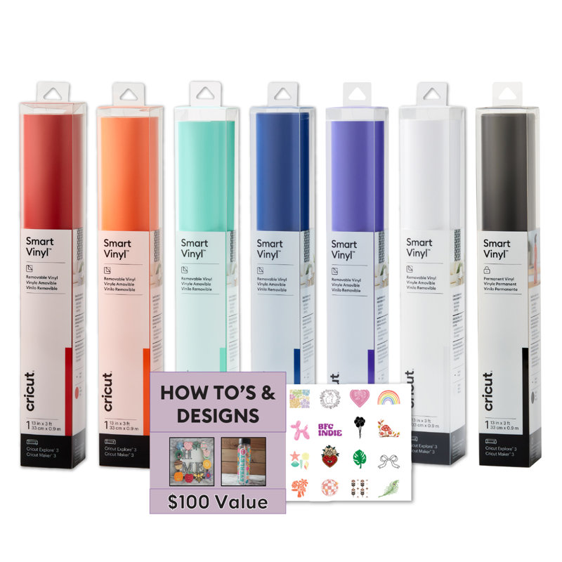 Ensemble de 6 rouleaux adhésifs en vinyle Cricut Smart Rainbow