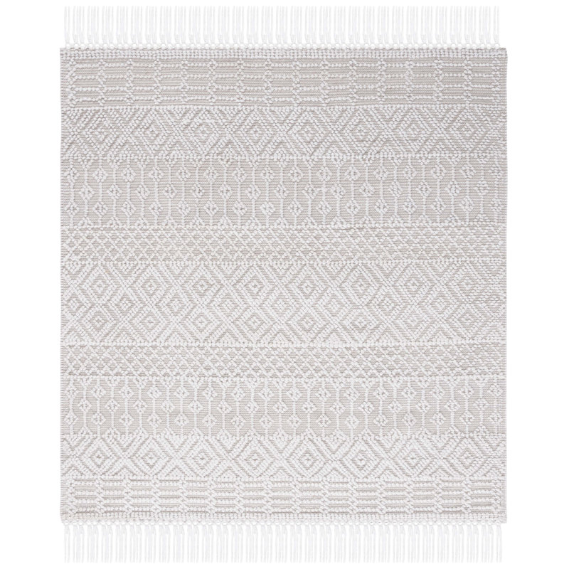 Casablanca Geometric Area Rug In Ivory, Square 183 cm