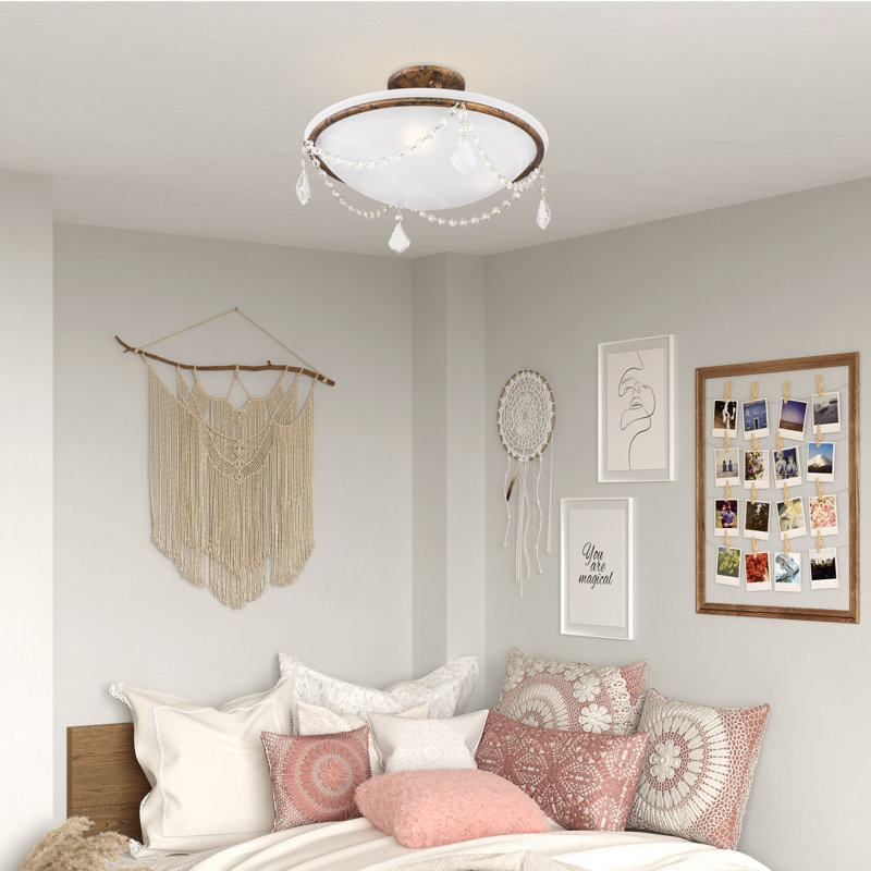 Weathers Glass Semi Flush Mount, Venetian Golden Bronze, 10" H x 16" W x 16" D