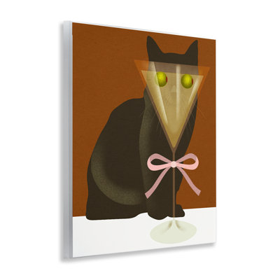 Drôle de chat avec des yeux olive, plaque murale par Lil 'Rue