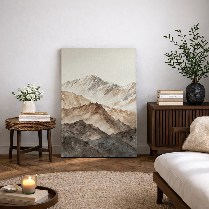 «Tranquil Mountain Landscape», art de chambre à coucher, impression sur toile encadrée, H 36 po x l 24 po x P 1,5 po