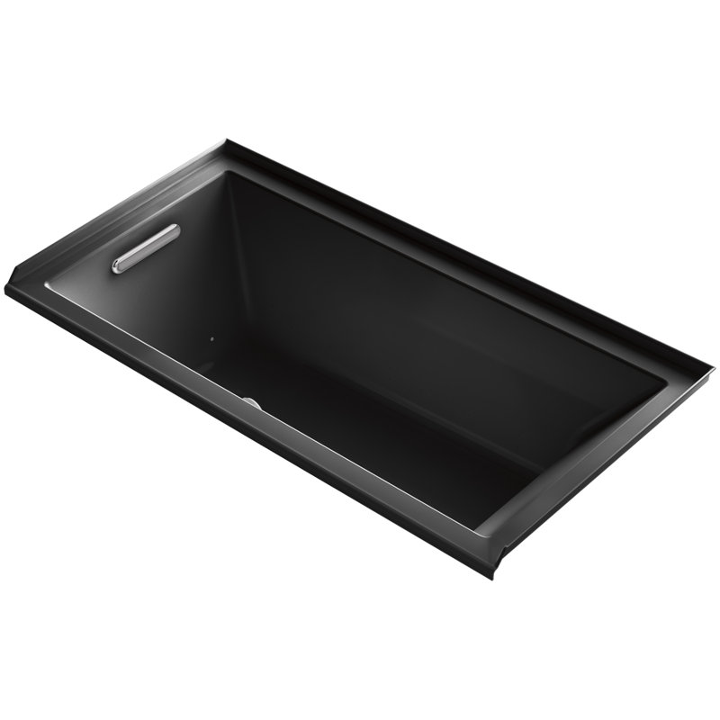 Underscore 60" x 30" Air Bathtub, Noir, Gauche
