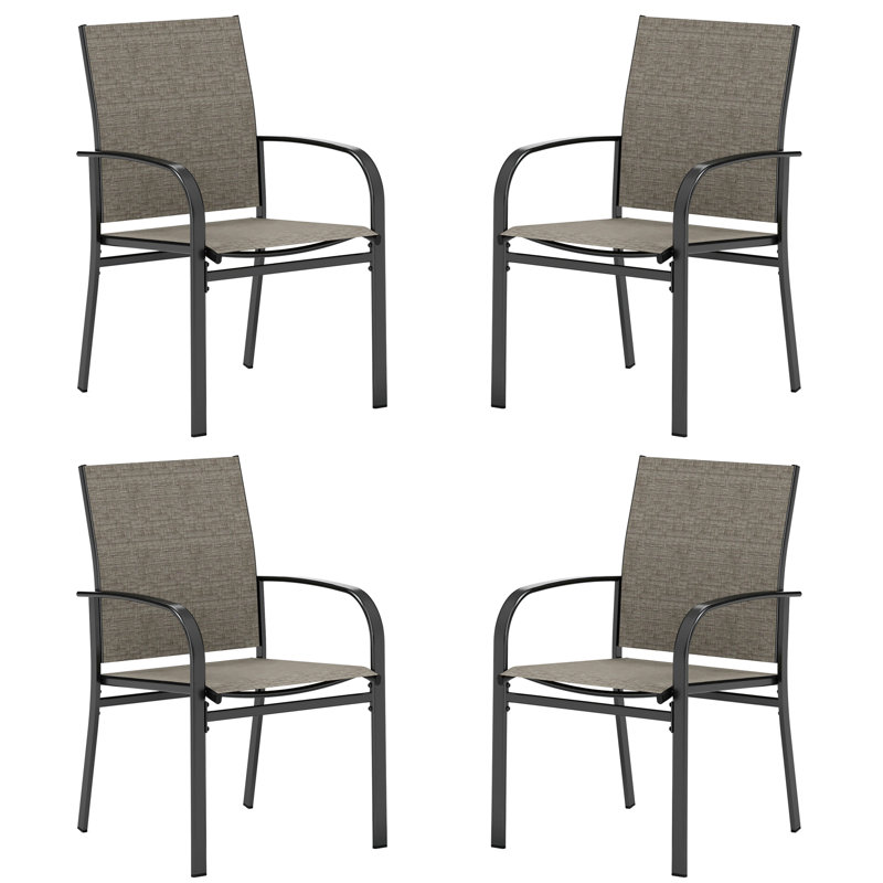 4 - Person Patio Dining Set with Square Table, Brown