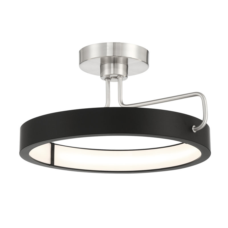 1 - Light LED Pendant, Satin Nickel