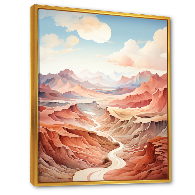 Desert Dreams Canyon Drift sur toile, H 40 po x l 30 po x P 1,5 po, Cadre flottant doré