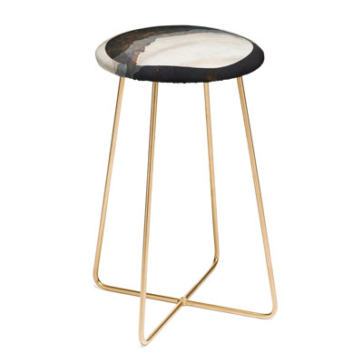 Emanuela Upholstered Counter Stool with Metal Frame
