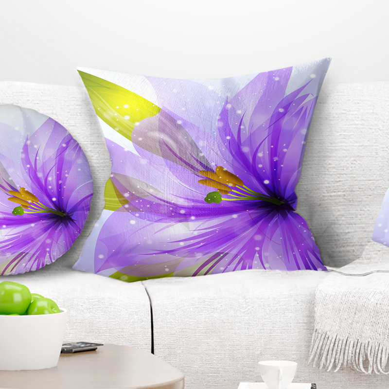 Fleur de lis éclatante - coussin à imprimé floral, 16 po x 1 po, Coussin décoratif