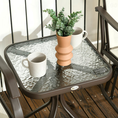 Ensemble de chaises bistro 3 pièces avec ensemble bistro et table basse pour l'extérieur