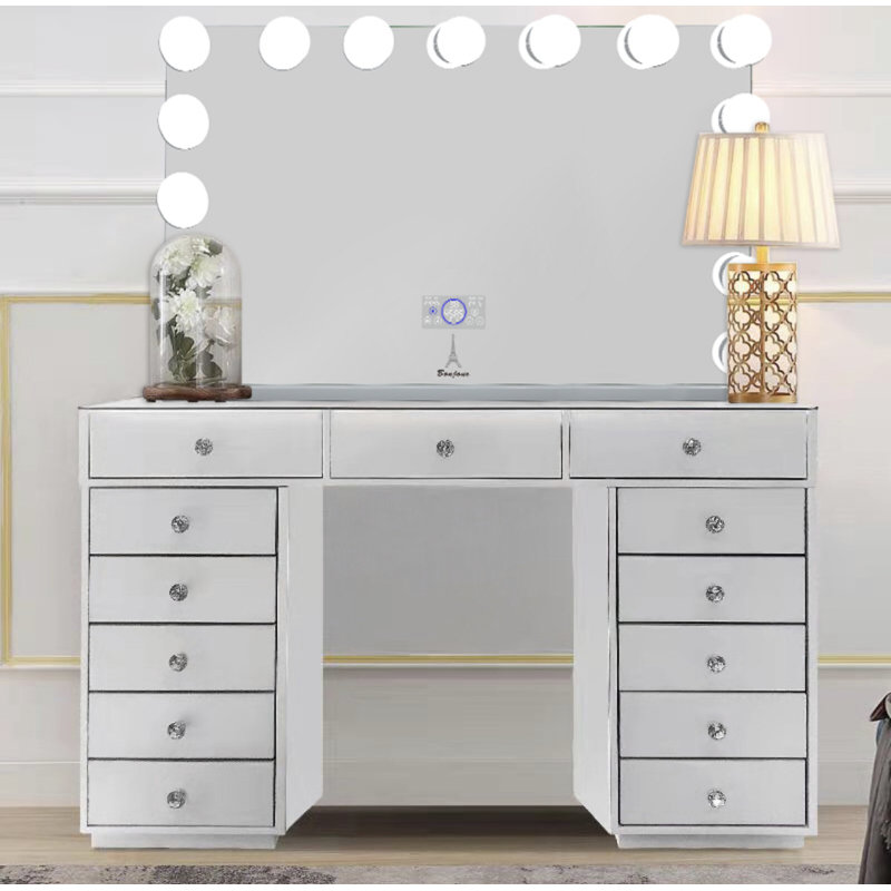 Coiffeuse Hollywood avec miroir, Rose
